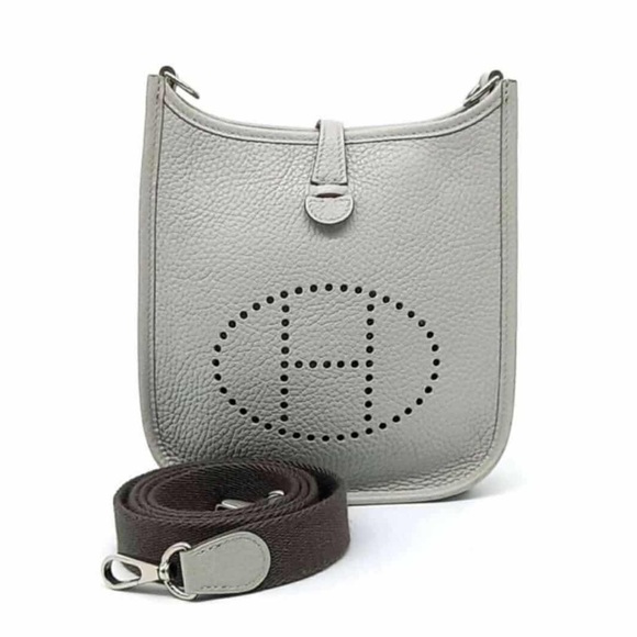 Hermes Evelyne 16 Gray Leather Shoulder Bag - Picture 1 of 6